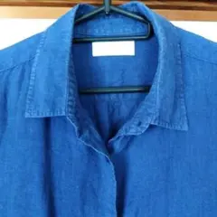 UNIQLO 麻100% 長袖ボタンシャツ