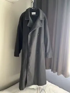 ダークグレー ダブルブレスト チェスターコート