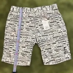 新品Ｌサイズ　フィラゴルフメンズ幾何学模様 ショートパンツ 82ホワイトサンプル
