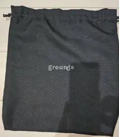 grounds 黒 巾着袋　ショッパー