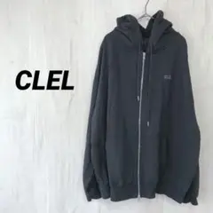 CLEL ヘビーウェイト ロゴ刺繍フルジップパーカー