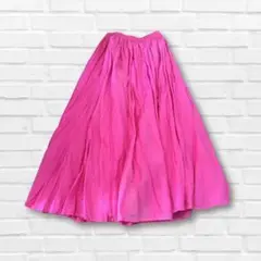URBAN RESEARCH ピンク コットンシルクギャザースカート
