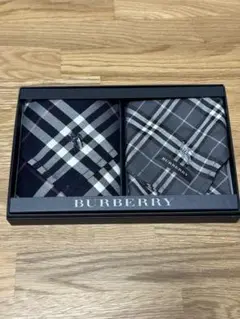 【未使用】BURBERRY 紳士用 チェック柄ハンカチ 2枚セット