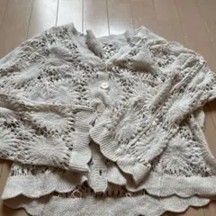 夏物SALEアイボリー レース編み カーディガン Mサイズ