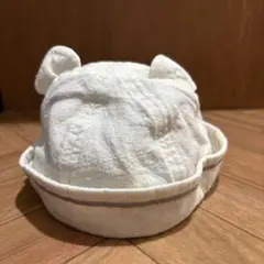 ベビーキャップ　tete a tete ホワイト耳付きキャップ サイ42㎝
