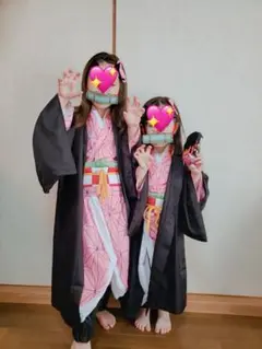 美品　鬼滅の刃　竈門禰豆子なりきりコスプレセット　140サイズ