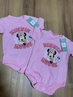 新品タグ付き　ミニーちゃん　半袖　ロンパース　70 2枚まとめ売り