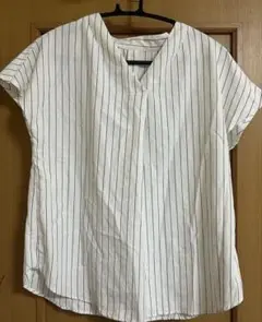 ストライプ　半袖　シャツ　ブラウス