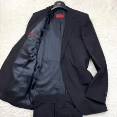 美品 ヒューゴボス セットアップ スーツ 現行 赤タグ Lサイズ相当 濃紺