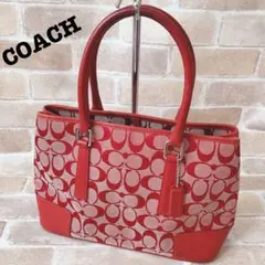 COACH コーチ シグネチャー ショルダーバック レッド 赤 肩掛け