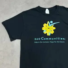 360 Communities　企業ロゴ　半袖　Tシャツ　古着　ブラック　L