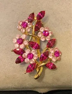 ブロッチ 美品 ピンク花 ブロッチ