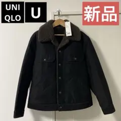 【新品】UNIQLO U ユニクロ ユー ボアショートブルゾン ブラック M