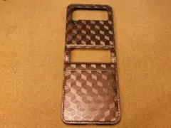 ＠★ケース・カバー（Ｇａｌａｘｙ　Ｚ　Ｆｌｉｐ４　ギャラクシーＺフリップ４）茶色