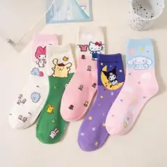 ハローキティ、クロミ靴下 レディース 5足セット