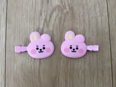 ウサギの顔 ヘアクリップ 2個セット