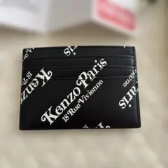 【新品未使用】Kenzo×VERDY コラボ　レザーカードホルダー黒　総ロゴ