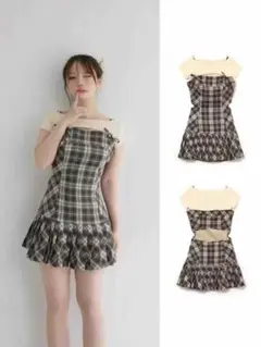 ANDMARY Karen check mini dress