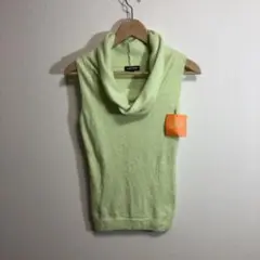 タグ付き CHEST MANIA アンゴラ ノースリーブ ニット 緑 M