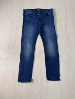 ダークブルーストレートデニムパンツ W31/L32