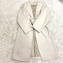 snidelベルテッドコート ガウン Aライン ベルト クリーム色 ビッグサイズ