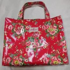 《美品》Cath Kidston 花柄トートバッグ 赤