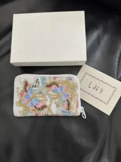 rcvnmz【未使用・長期保管品】柏ビーズ 伝統工芸品 がま口財布 未使用・長期保管品】柏ビーズ 伝統工芸品 がま口財布 小銭入れ