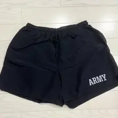 ARMYロゴ入り ブラック ショートパンツ 水陸両用 トレーニング フリーサイズ