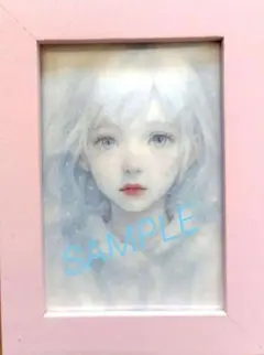 水彩画風 少女の肖像画 美少女 アート ファンタジー 透明感 No.76