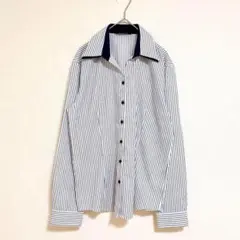 ブリックハウス　ワイシャツ　F 長袖　ストライプ　オフィス　ビジネス　シンプル