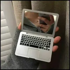 MacBook Air コンパクト ミニ メイクアップ ミラー シルバー ②