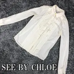 SEE BY CHLOE シーバイクロエ 白シャツ タックシャツ C1855