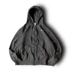 USA古着ChampionフルジップアップパーカーフーディスウェットグレーXL
