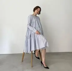 未使用級✨マーレット　2024　ソリマン ミディ丈　ライトブルー　XXS　綿