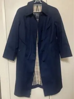 BURBERRY バーバリー ステンカラーコート ロング ネイビー ノバチェック