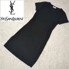 極美品!YVES SAINT LAURENT ロングワンピース シャドウボーダー