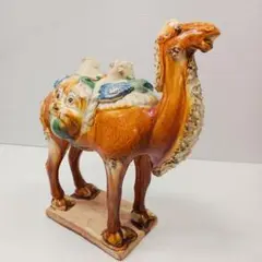 中国　唐時代　古美術 唐三彩駱駝上人物像共 箱、共布付き 中国 唐時代 古美術 唐三彩駱駝上人物像共 箱、共布付き 中国 唐