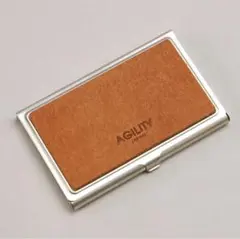 未使用 | AGILITY 名刺入れ ステンレス 牛革 レザー