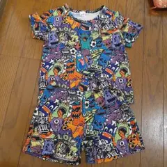 オバケ モンスター 柄物 上下セット 120 ハーフパンツ Tシャツ