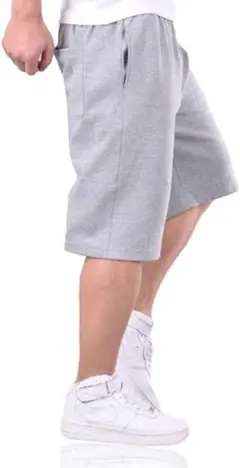 新品　ハーフパンツ　ショートパンツ　大きい　カジュアル　ライトグレー　2XL