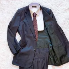 極美品✨エルメス セットアップ スーツ ストライプ ネイビー 54