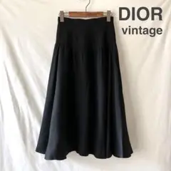 Christian Dior ディオール ウール スカート 黒 M ヴィンテージ