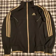 adidas ジャージ　上下セット　金黒　Sサイズ