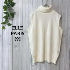 a989＊ELLE PARIS ノースリーブニット　オフホワイト【9】綺麗め