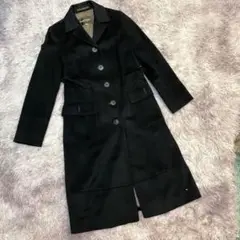 【美品】ポールスチュアート 高級カシミヤ100% ロングコート アウター 黒