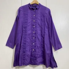美品 YACCOMARICARD コットンリネン ロングシャツ チュニック 麻混