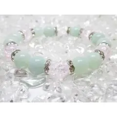 〇【アマゾナイト×クラック水晶】 天然石ブレスレットパワーストーン