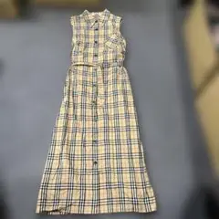 156 バーバリー ブルーレーベル ノバチェック ノースリーブ ワンピース 38