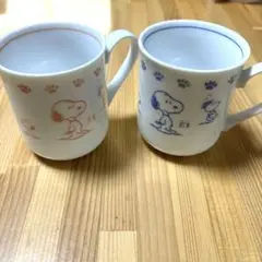 【未使用品】プチスヌーピー マグカップ 2色組 ピンク 青 ２個セット