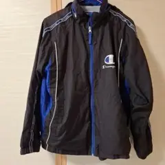 Champion フード付きジャケット 黒/青